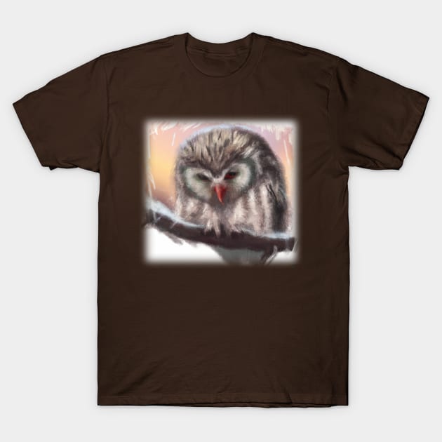 Cute owl painting T-Shirt by artbyluko